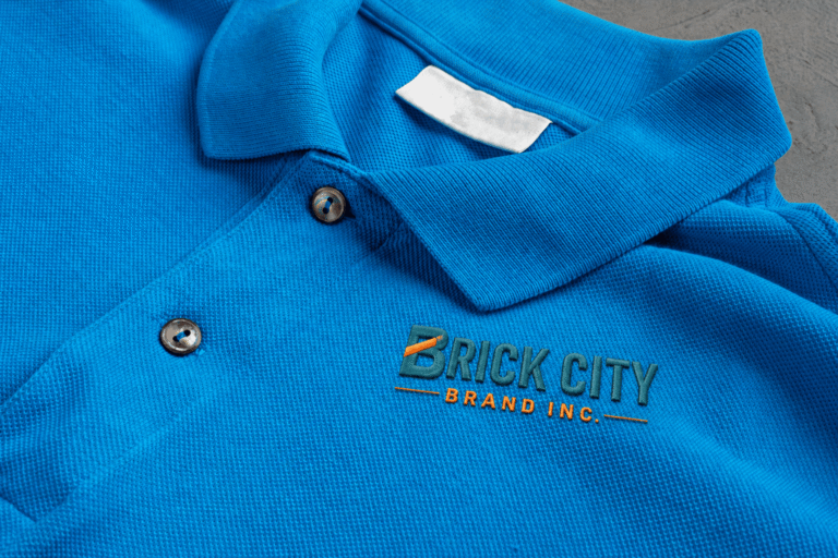 Professional Ocala screen printing & embroidery polo shirts for corporate teams and businesses by Brick City Branding in Ocala, FL.