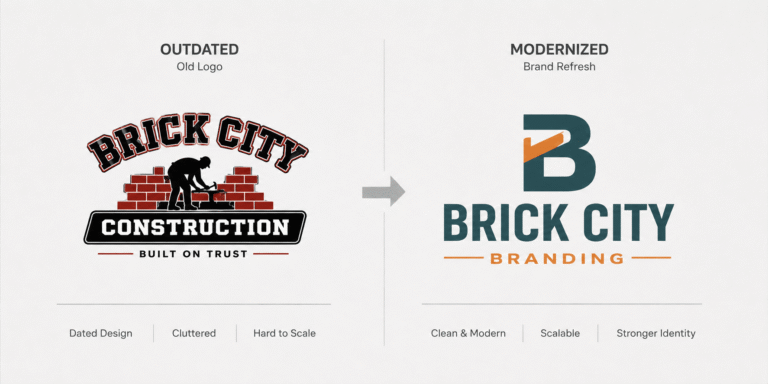 brand refresh vs rebrand comparison of a professional logo redesign and brand refresh service in Ocala, FL.
