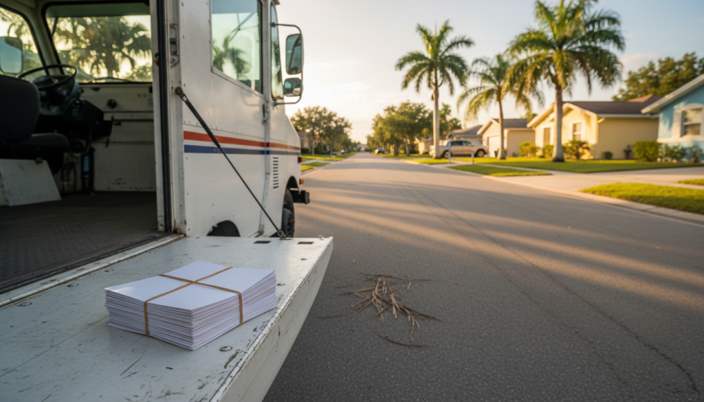 printed eddm postcards ready for USPS carrier route delivery